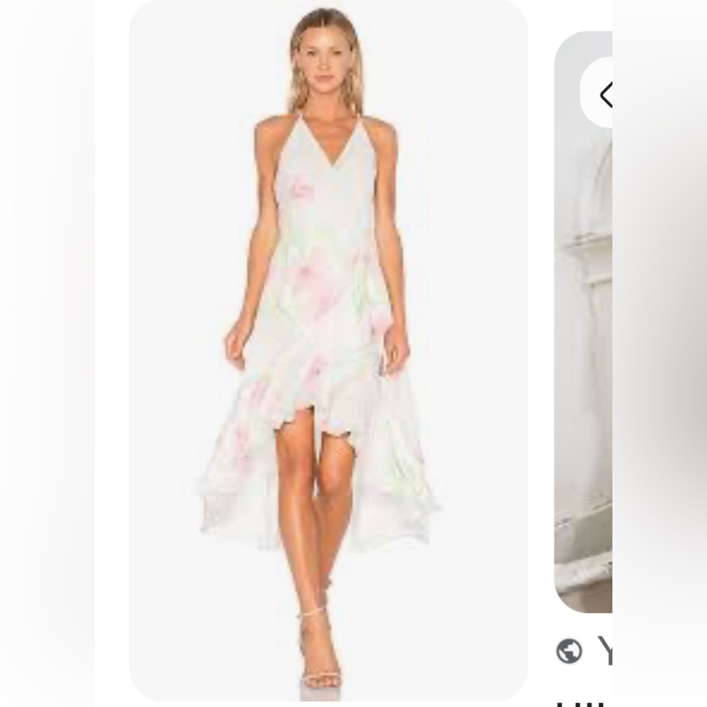 Yumi Kim Pink and White High-Low Dress Waterfront Dress in Hibiscus Cove